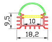 1810U LED merev csík ház alumínium profillal, készlet XH-062