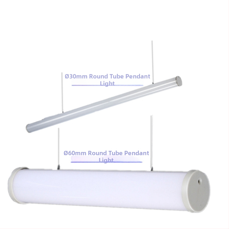 Alumínium-plasztikus nagy kör alakú LED cső, 1200 mm hosszú, 18W, 2835 LED, 270° fénysugárzás, átmérő 30/60 mm, függő dekoratív lámpa