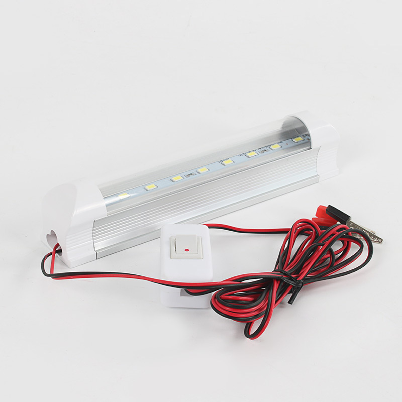 12V LED T8 интегрирана тръба с щипка, алуминиево тяло, млечно-прозрачно аварийно осветление