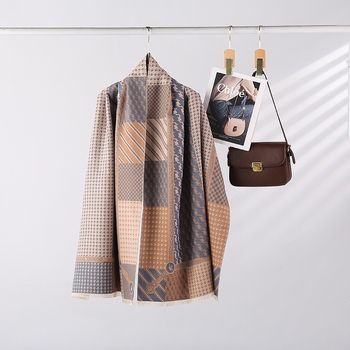 Téli sál koreai stílusban, houndstooth mintával, vastag és meleg, utánzat kasmír, nőknek, kétoldalas viselet