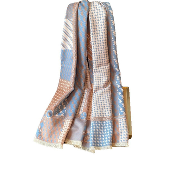 Téli sál koreai stílusban, houndstooth mintával, vastag és meleg, utánzat kasmír, nőknek, kétoldalas viselet