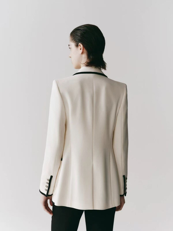 Aino Chanel-stílusú színblokkolt, slim-fit női blézer, sokoldalú irodai viselet