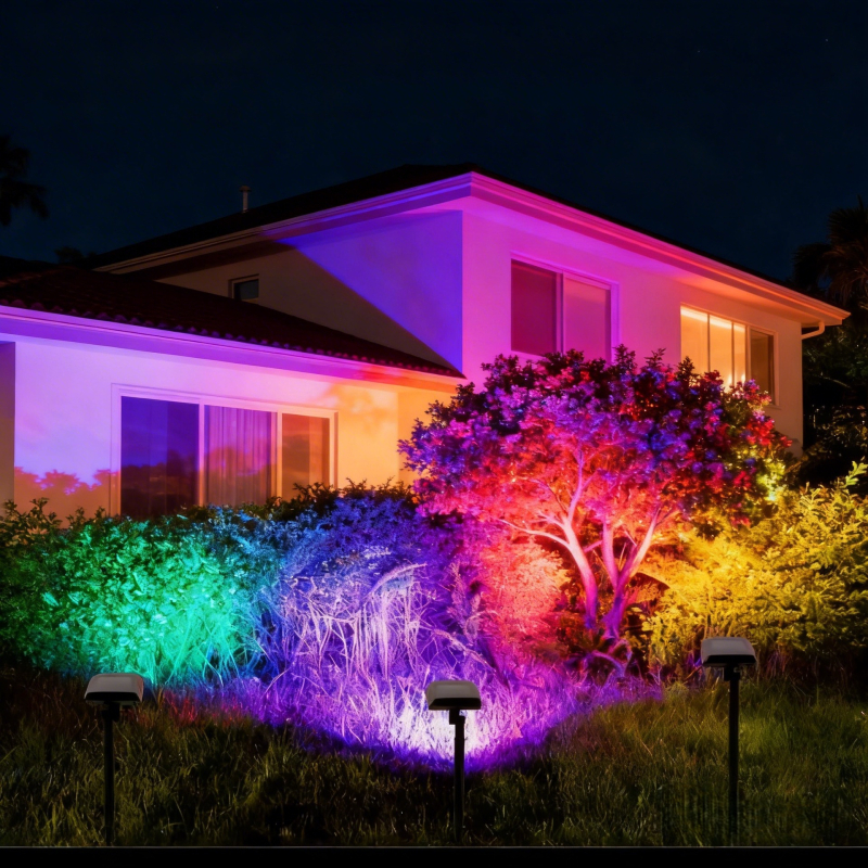 Új napelemes reflektor konvex lencsével, kültéri vetítőfény fákhoz, villa kertjének dekorációja, atmoszférikus vetítőfény