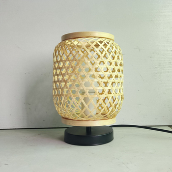 Zen ihletésű bambusz asztali lámpa és állólámpa teaházba és dolgozószobába, japán retro tatami dizájn