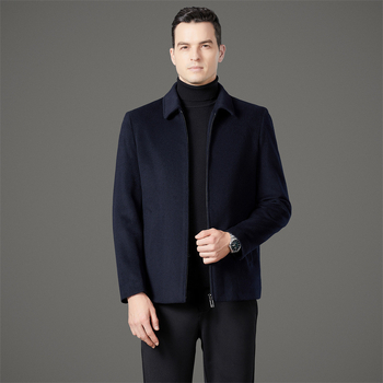 Palton premium din lână de cașmir pentru bărbați, cu rever, stil business casual, iarnă 2025
