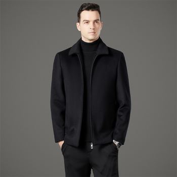 Palton premium din lână de cașmir pentru bărbați, cu rever, stil business casual, iarnă 2025