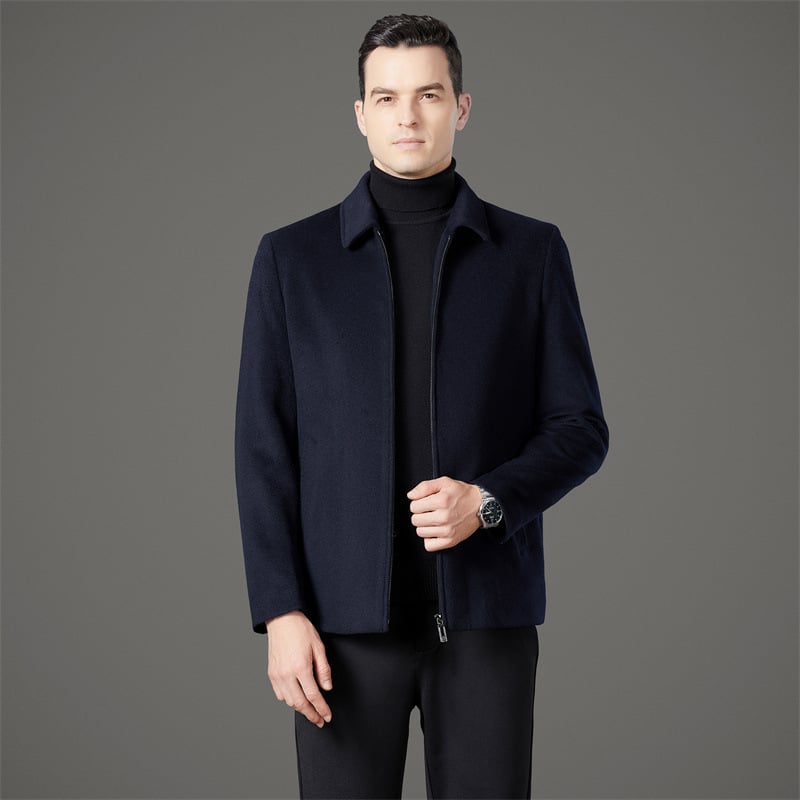 Palton premium din lână de cașmir pentru bărbați, cu rever, stil business casual, iarnă 2025