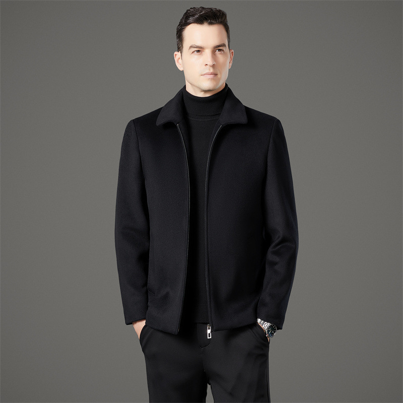 Palton premium din lână de cașmir pentru bărbați, cu rever, stil business casual, iarnă 2025