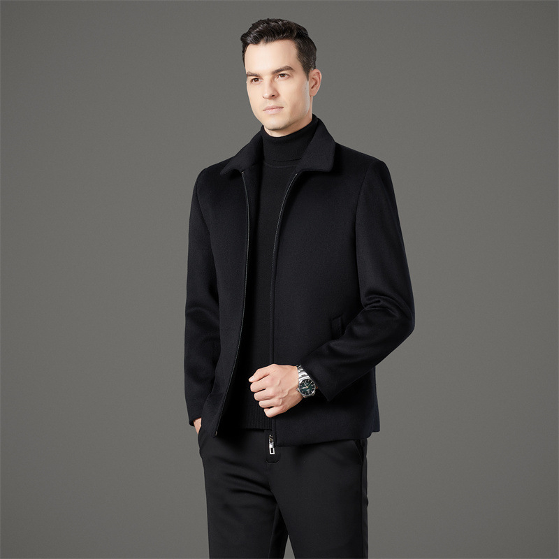 Palton premium din lână de cașmir pentru bărbați, cu rever, stil business casual, iarnă 2025