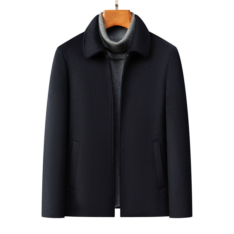 Palton premium din lână de cașmir pentru bărbați, cu rever, stil business casual, iarnă 2025