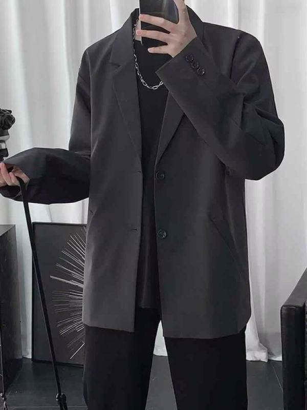 Férfi casual slim-fit zakó, koreai stílus, egyetemisták számára üzleti formális viselet, esküvőre szabott elegáns megjelenés