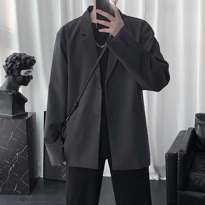 Férfi casual slim-fit zakó, koreai stílus, egyetemisták számára üzleti formális viselet, esküvőre szabott elegáns megjelenés