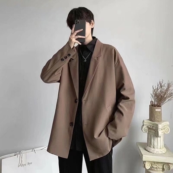 Férfi casual blazer, laza szabás, koreai stílus, nyári könnyű kosztümzakó