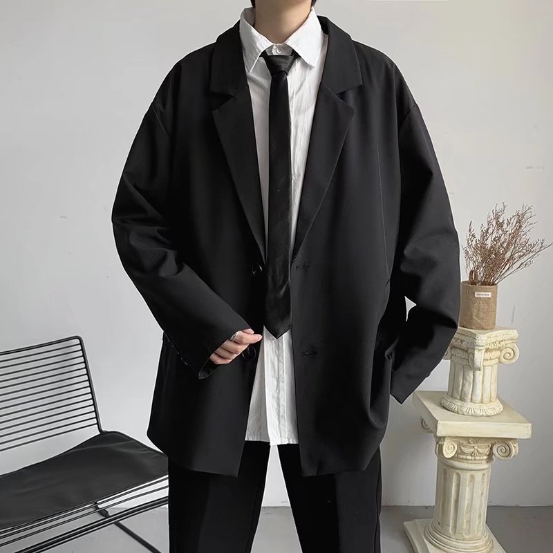Férfi casual blazer, laza szabás, koreai stílus, nyári könnyű kosztümzakó
