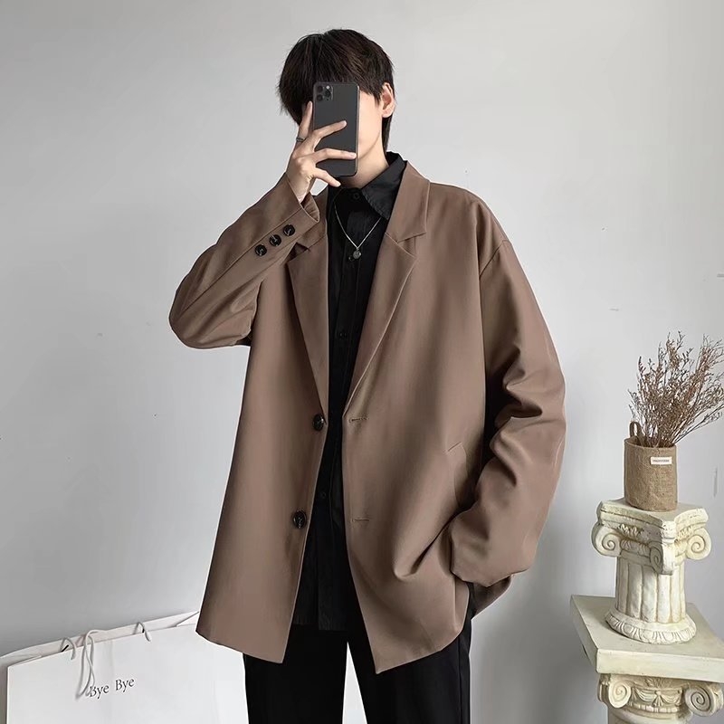 Férfi casual blazer, laza szabás, koreai stílus, nyári könnyű kosztümzakó