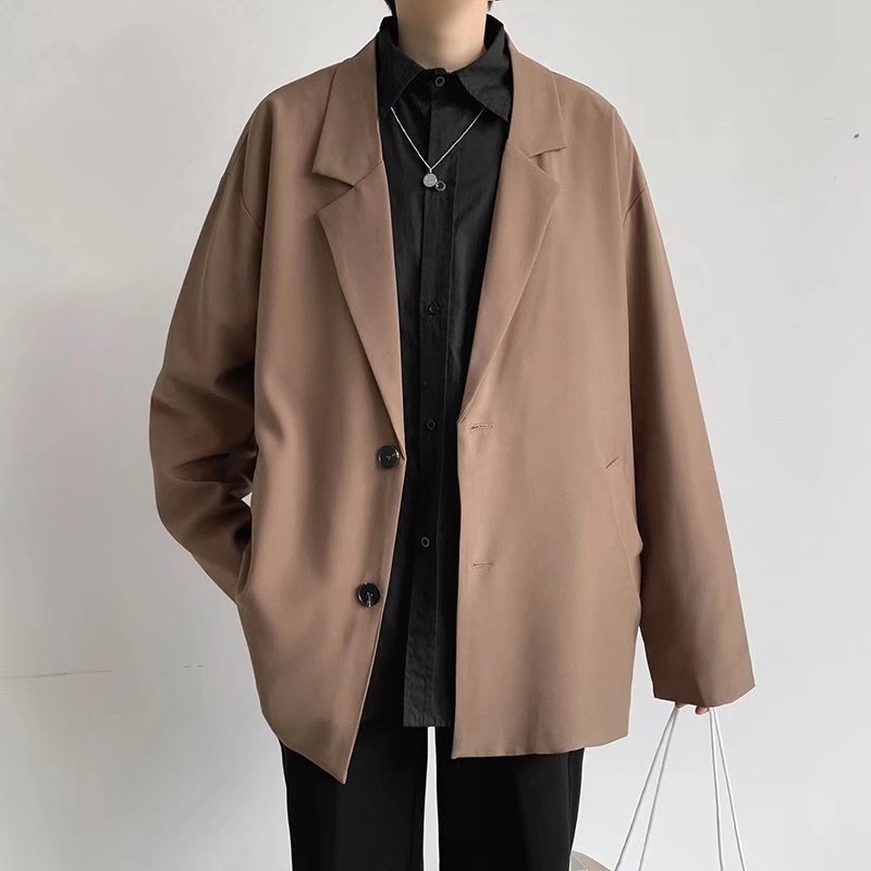 Férfi casual blazer, laza szabás, koreai stílus, nyári könnyű kosztümzakó