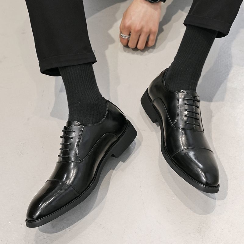 Pantofi Oxford pentru bărbați, vârf pătrat, nubuk de vițel, talpă din cauciuc, stil Derby (versiune coreeană)