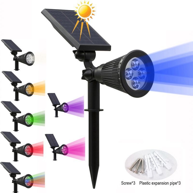 Napelemes kültéri spotlámpa kerthez és tájhoz, 7 LED-del