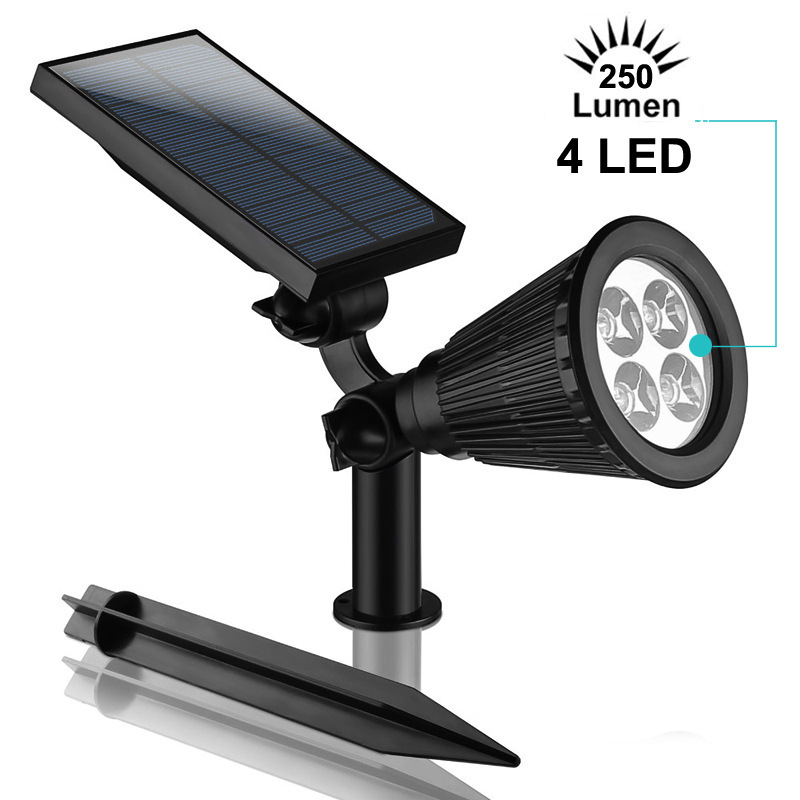 Napelemes kültéri spotlámpa kerthez és tájhoz, 7 LED-del