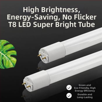 Τ8 LED Φωτιστικό Σωληνάριο – Πλήρες Σετ Βάσεων Σωληνώματος, Διαχωριζόμενος Τύπος, Υπερ-Λαμπρός, 1,2 μ LED Γυάλινο Σωληνάριο, Παλαιού Τύπου Στήριγμα Φωτιστικό