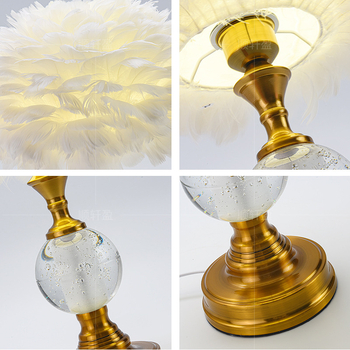 Stojaca lampa Nordic Feather do spálne – ambientné svetlo, dizajn s pierkami, dekoračná lampa pri posteli