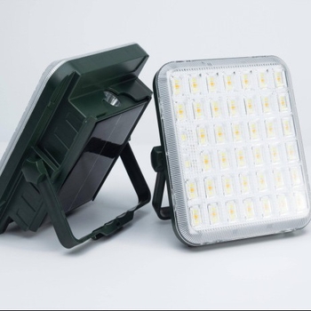 Moduláris napelemes LED-vészvilágítású reflektor, leválasztható powerbank, kültéri kempinglámpa