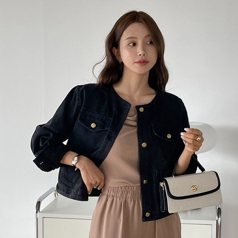 Ženska cropped traper jakna u korejskom stilu – jesen, casual, svestran stil