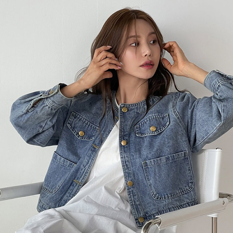 Ženska cropped traper jakna u korejskom stilu – jesen, casual, svestran stil