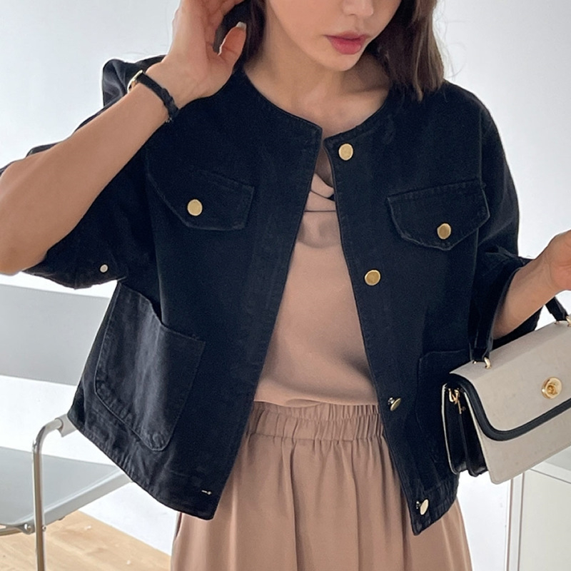 Ženska cropped traper jakna u korejskom stilu – jesen, casual, svestran stil