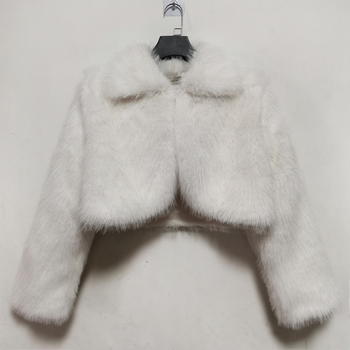 Téli rövid kabát műszőrméből és crop top, sokoldalú, lazán szabott, meleg