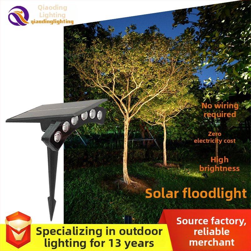 Solárne LED záhradné bodové a zemné svetlo, bezdrôtové záhradné svetlo, hliníkové puzdro, IP65, 120° lúč, 600 lm, biele / teplé biele / žlté svetlo