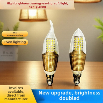 LED свещна крушка с цокъл E14, малък резбов връх, 12W, дизайн pull-tail, кристален полилей, енергоспестяващ източник на светлина