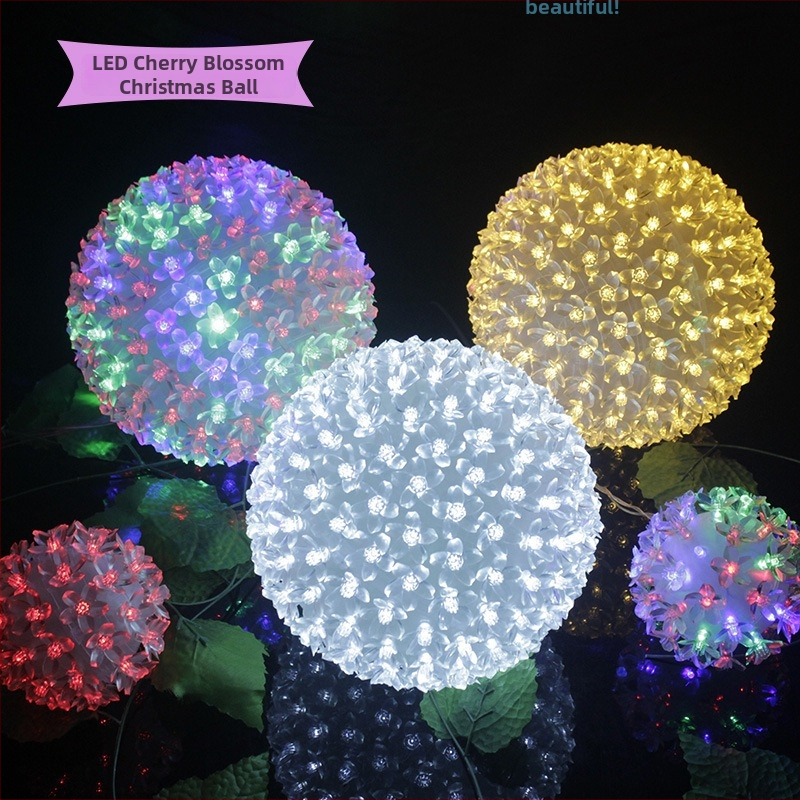 LED φώτα με αναβοσβήψεις για δέντρα και τοπία, Cherry Blossom σφαίρα διακοσμητικό φως, χριστουγεννιάτικό φωτισμό κήπων IP44, 220V, βάση E14