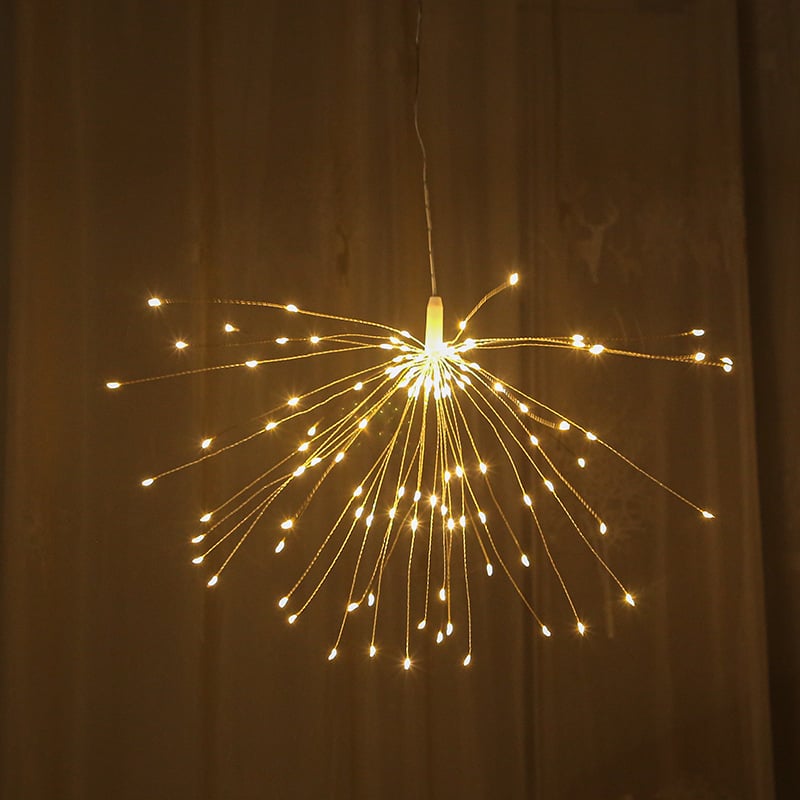 Ηλιακά LED φώτα με χαλκό σύρμα σε μορφή dandelion για εσωτερική διακόσμηση, εφέ πυροτεχνημάτων και αστεριών, 150 LED, 2700K, IP44, λειτουργεί με μπαταρία