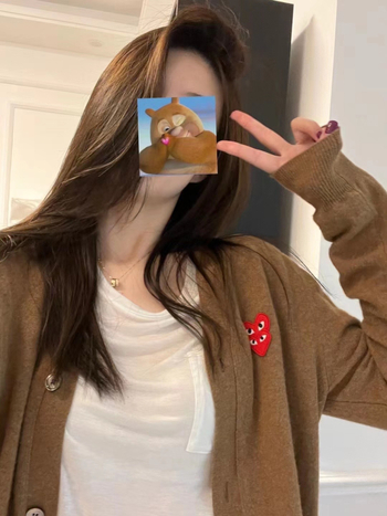 Szív mintás kötött kardigán, hosszú ujjú, hímzett, japán–koreai stílusú casual