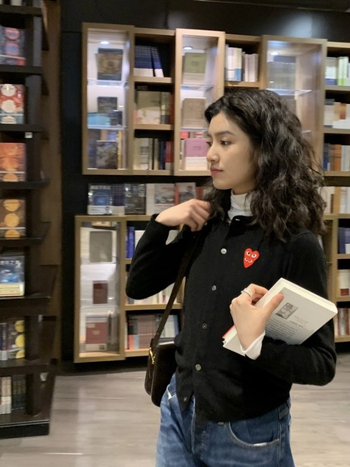 Szív mintás kötött kardigán, hosszú ujjú, hímzett, japán–koreai stílusú casual