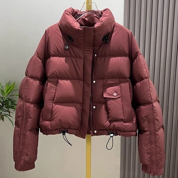 Női rövid pamut-tömött kabát, 2025 téli divat, koreai stílus, állógallér, vastagított, kis méret