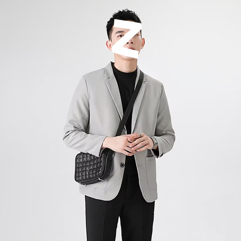 Ανδρικό μπλέιζερ για άνοιξη–φθινόπωρο, casual κορεατικό στυλ, χαλαρή εφαρμογή