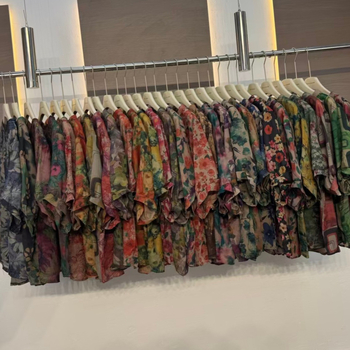 Top din bumbac-lină pentru femei, plus size, croială lejeră, imprimeu, vară, stil retro