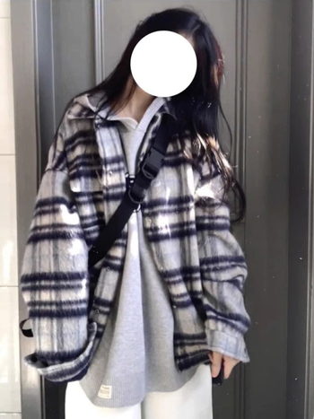 Női kockás gyapjú dzseki, őszi–téli 2024, amerikai retro street style, kiváló minőségű külső ruházat