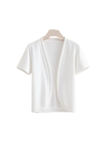 Elegáns női nyári rövid kardigán sállal, vékony ice silk rib anyagból