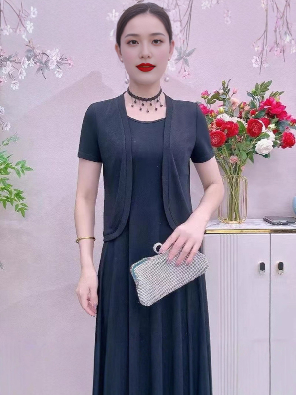 Elegáns női nyári rövid kardigán sállal, vékony ice silk rib anyagból