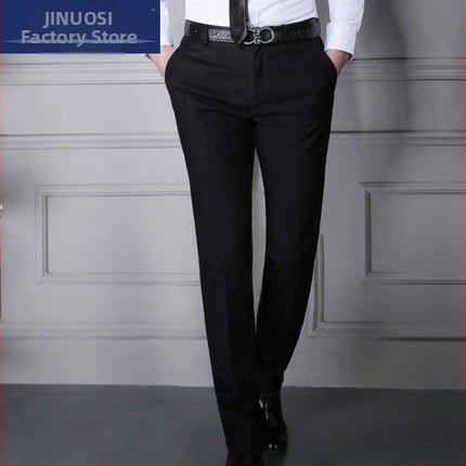 Pantaloni bărbați de toamnă, fără călcare, croiți Slim-Fit, drepti, stil de afaceri