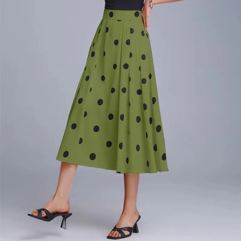 Új 2025 tavaszi elegáns patchwork spandex midi szoknya nőknek, A-vonal