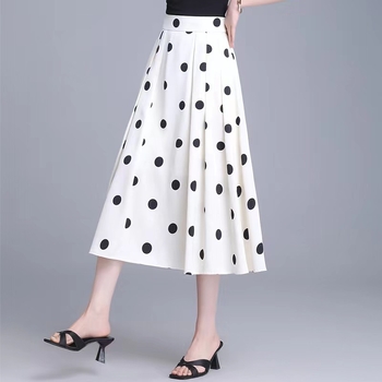 Új 2025 tavaszi elegáns patchwork spandex midi szoknya nőknek, A-vonal