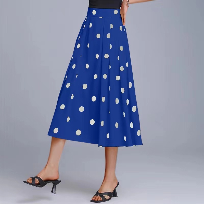 Új 2025 tavaszi elegáns patchwork spandex midi szoknya nőknek, A-vonal