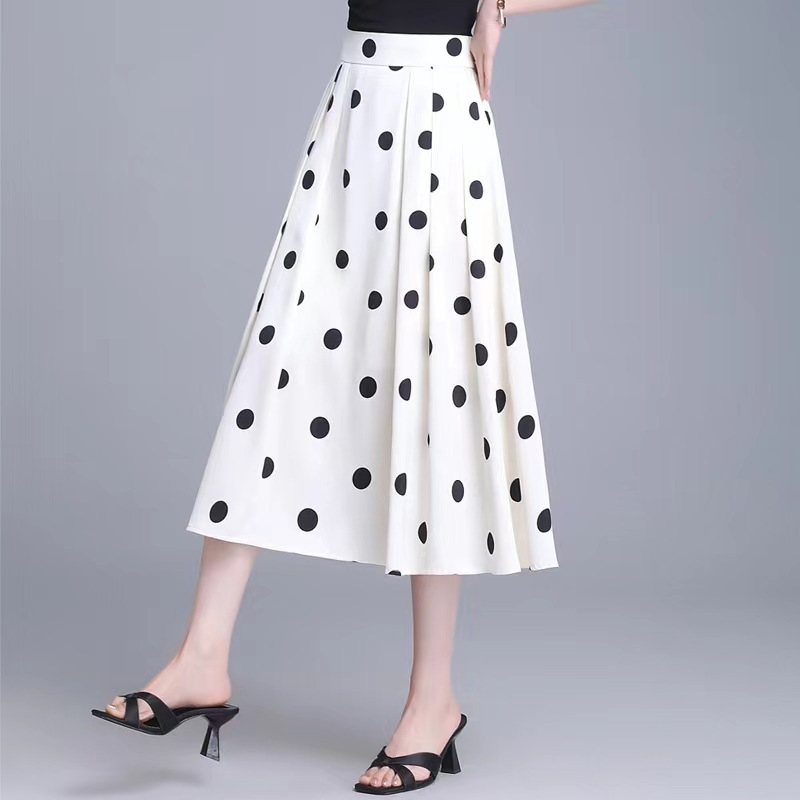 Új 2025 tavaszi elegáns patchwork spandex midi szoknya nőknek, A-vonal