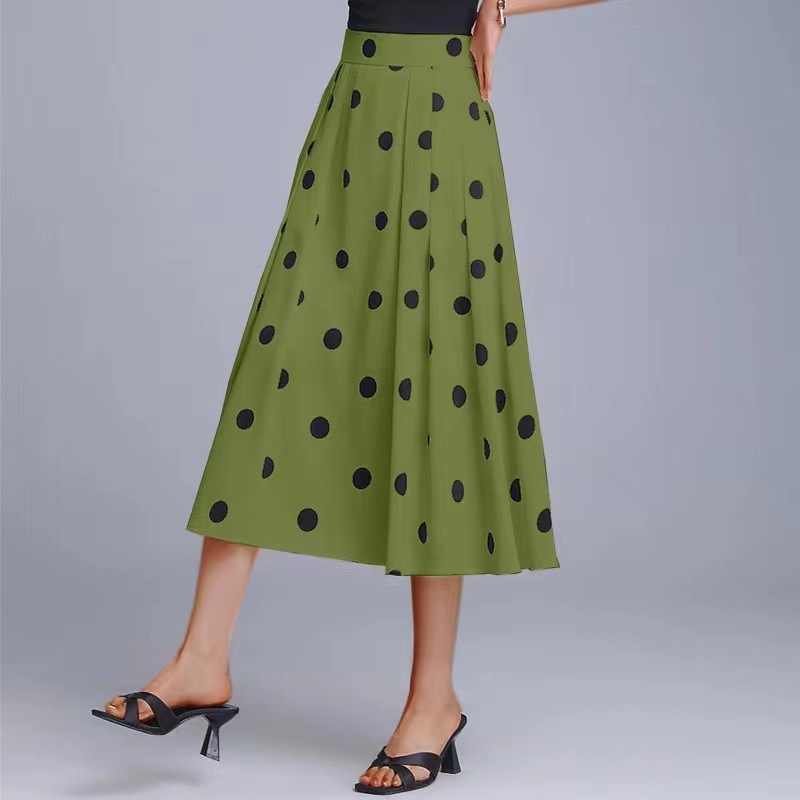 Új 2025 tavaszi elegáns patchwork spandex midi szoknya nőknek, A-vonal