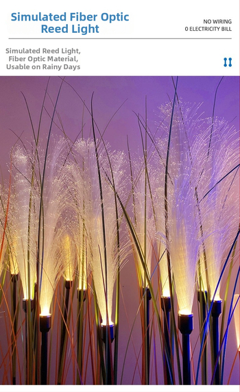 Napelemes nád-lámpa színpadi dekorációhoz, kültéri talajlámpa átlátszó LED-showval