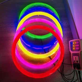 LED színes gyűrű alakú fényfüzér belső és külső dekorációhoz, kör alakú fényfüzér, csillár-stílusú világítás